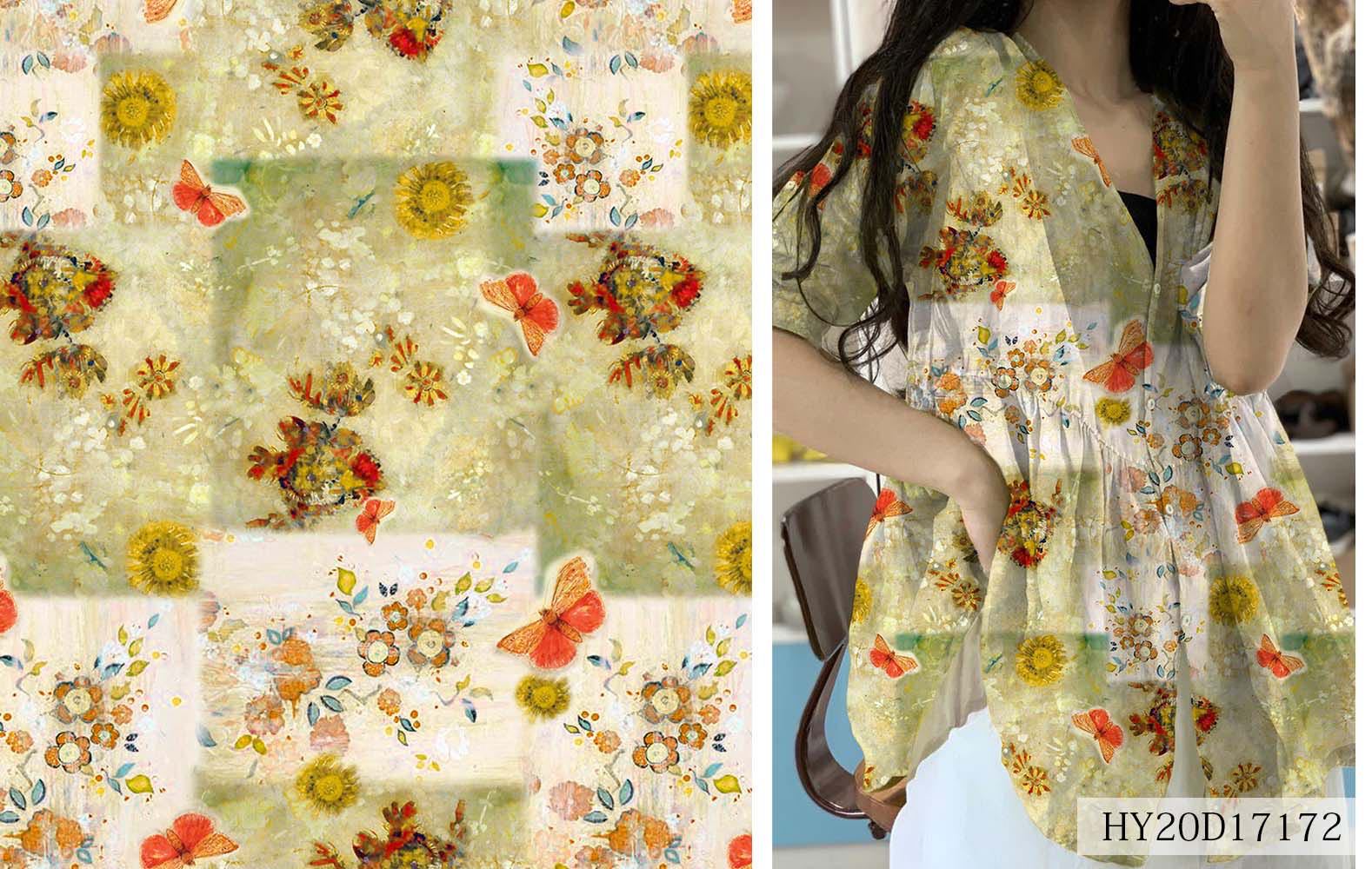 复古田园清新高端苎麻印花棉麻碎花布薄服装面料亚麻布连衣裙袍子