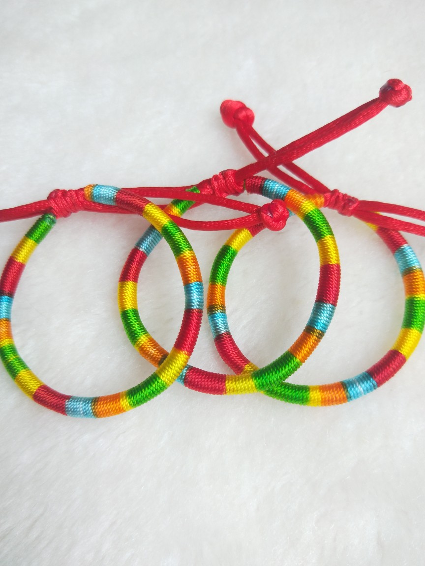 端午节五彩绳手链小红绳手工编织情侣宝宝儿童婴儿手链脚链