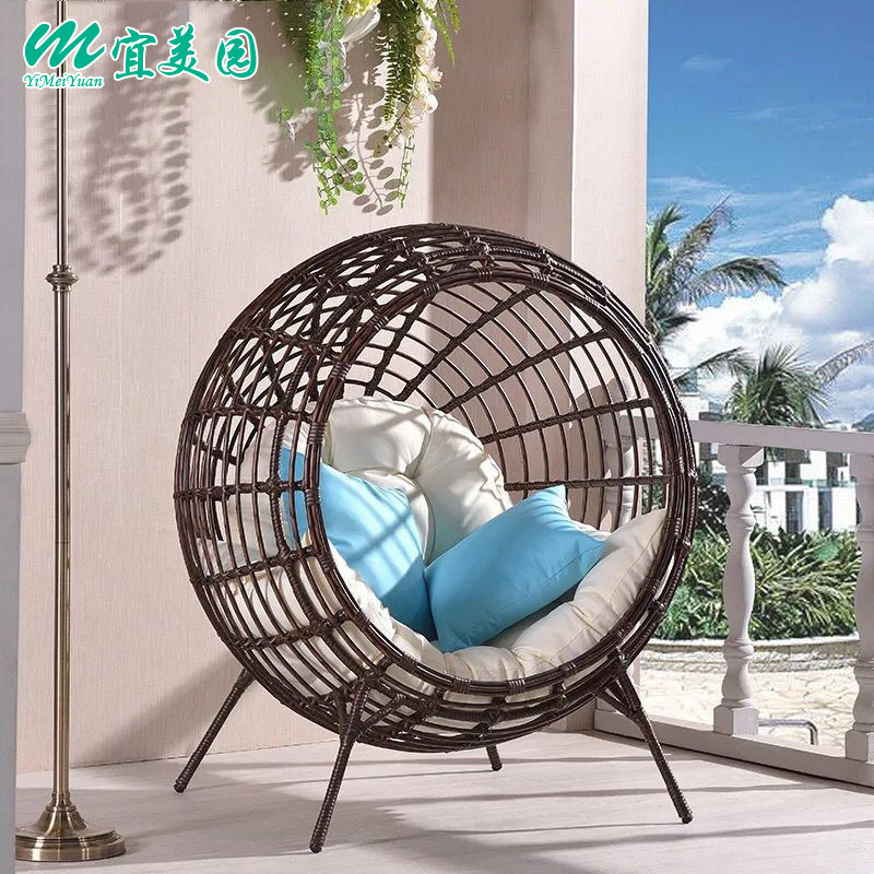 户外懒人沙发圆形沙发创意手工编藤鸟巢沙发庭院阳台休闲躺椅