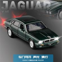 JKM1/32捷豹XJ6经典轿车合金车模六开门声光回力金属汽车模型玩具