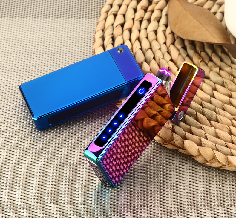 微雕投影一百种爱usb充电双火电弧打火机礼品跨境广告6008-2刻字