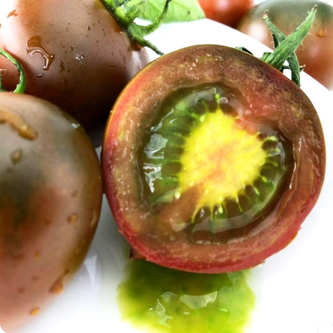 盘锦碱地紫宝石柿子黑珍珠现摘农家铁油皮西红柿孕妇可食5斤