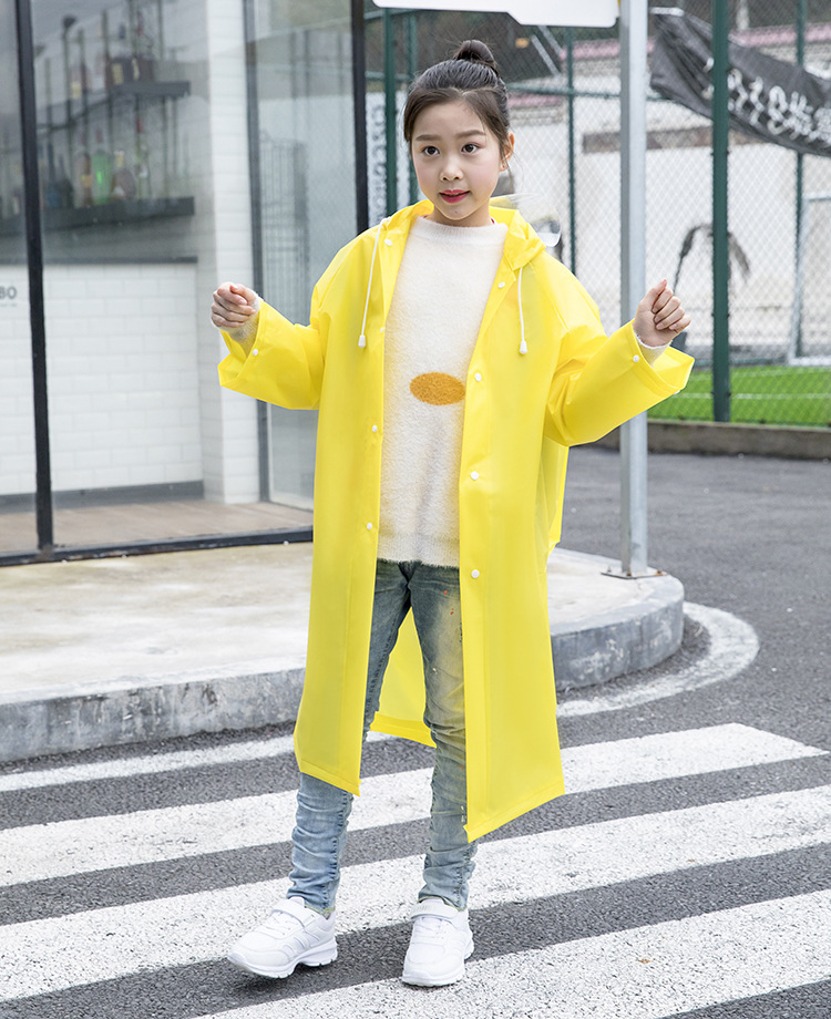 大童雨衣14岁学生雨衣带书包青少年儿童雨披双帽檐自行车雨披轻薄