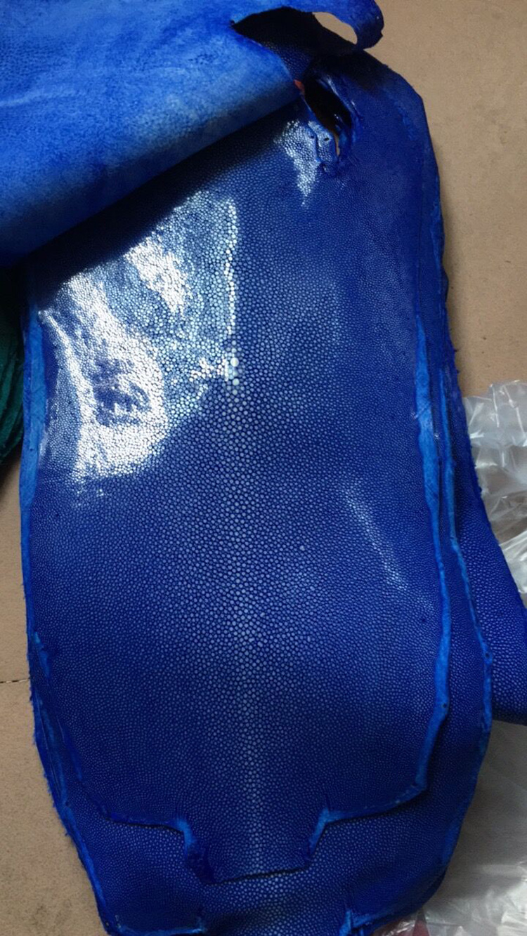 整条珍珠鱼皮 魔鬼鱼皮料diy皮 手机套表带卡包料