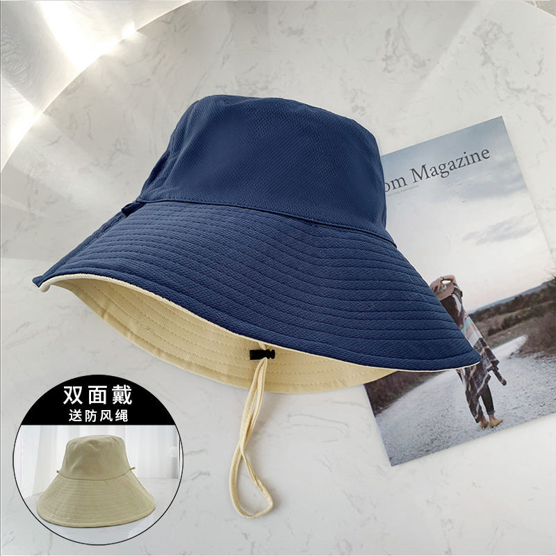 Japanese Uvcut Sun Protection Hat Women's UV Protection Barbie Hsu's Same Style All-Match Ins Sun-Shade Fisherman Hat Double-Sided Foldable