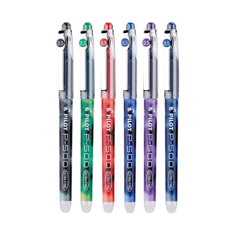 日本pilot/百乐p500/p700中性笔水笔0.5mm大容量黑笔学生书写用做