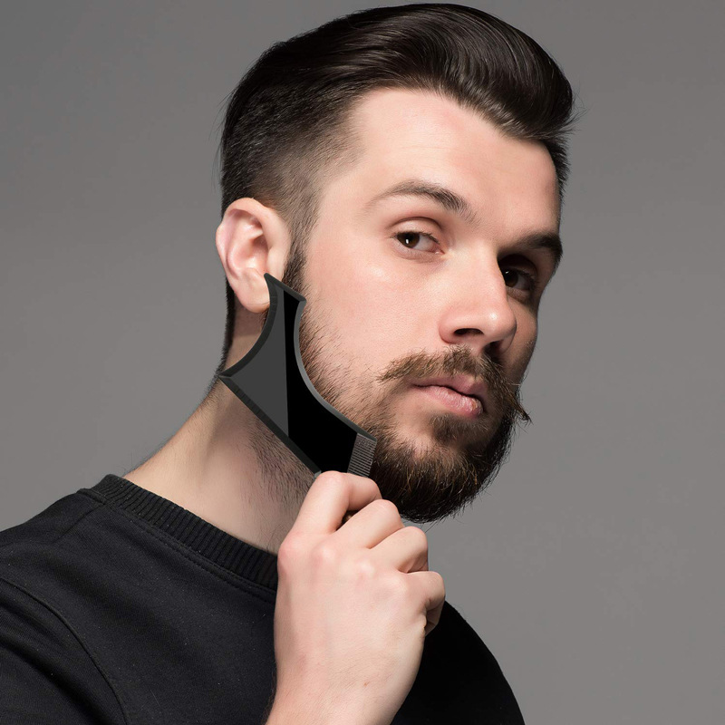 男士胡须修剪工具包套装 胡子剪刀梳子造型器模板 跨境定制logo