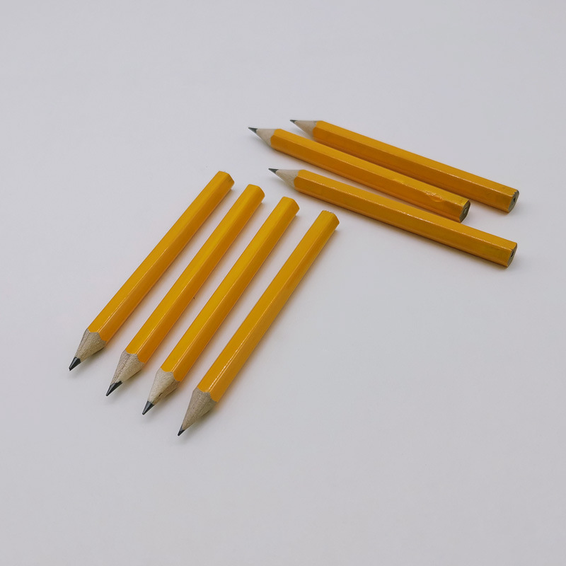 厂家直销彩色小号短铅笔 装饰画配件六角笔杆儿童小学生原木铅笔