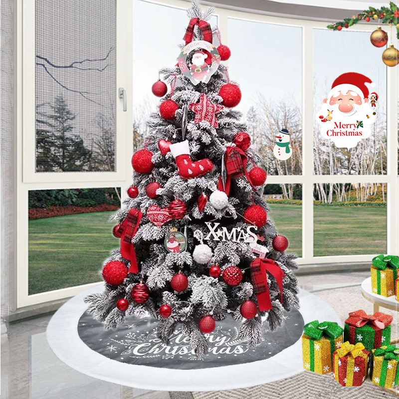 Family Christmas Decoration Holiday Hotel Mall Christmas Tree Bottom Decoration Supplies 101cm Printing Christmas-Tree Skirt