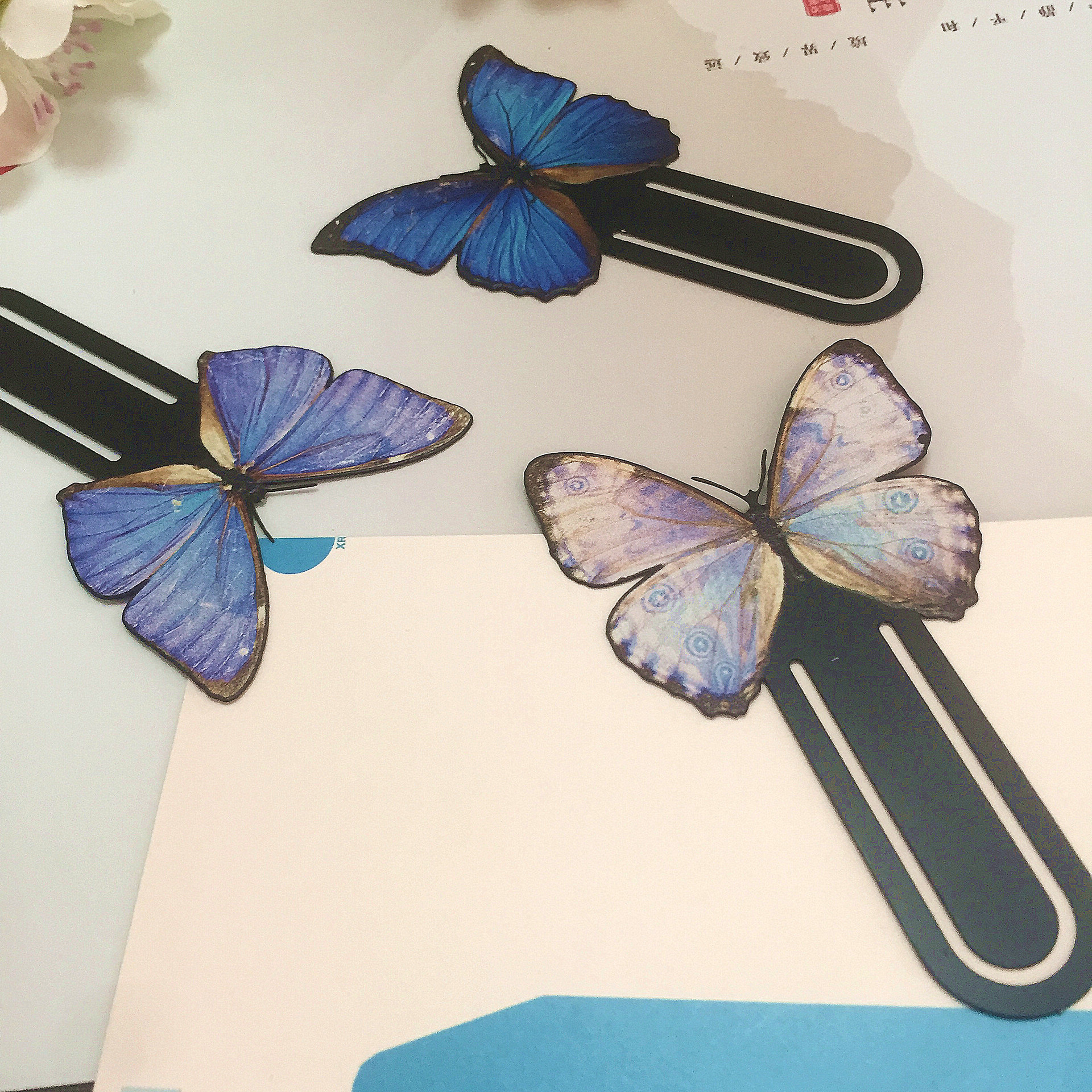 韩国人气文具 韩版可爱蝴蝶书签 精致礼物动物书签 金属书签定制