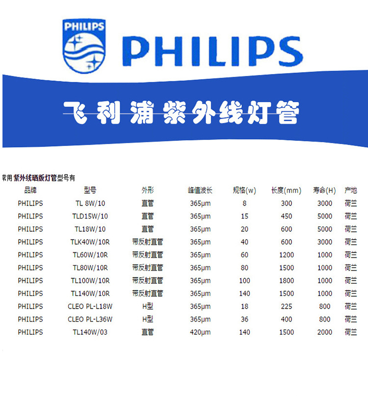 philips飞利浦tl 8w bl诱蚊灯管t8 灭蚊灯管蓝光紫外线诱蚊灯管