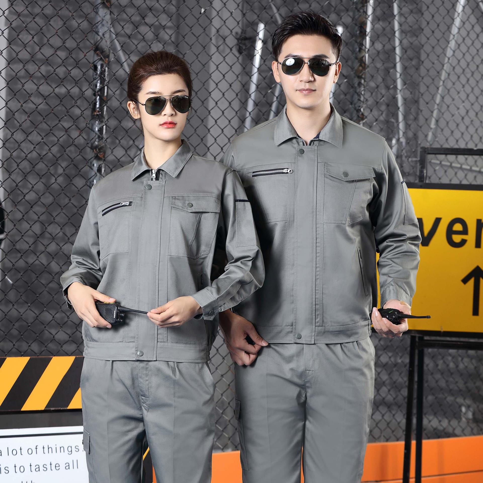 春秋工作服套装男 工厂车间制服 电焊工维修工装 劳保服上衣耐磨