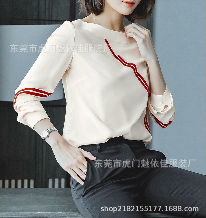 春秋新款上衣女士衬衫韩版女装长袖雪纺衫外贸尾货杂款服装清仓