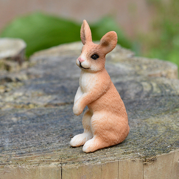 外贸新款仿真动物模型兔子宠物兔子模型塑料儿童实心玩具摆件