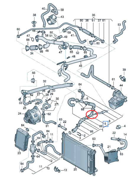 冷却液水法兰软管连接管水管接头适用于大众高尔夫捷达audia3a4
