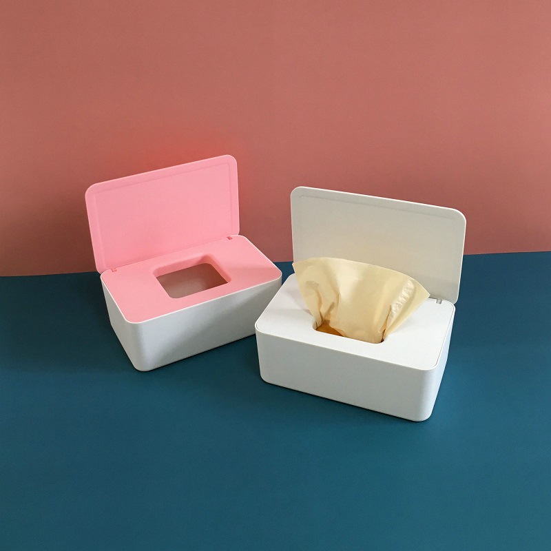 密封湿巾盒手套口罩盒桌面收纳盒家用防尘带盖湿纸巾盒塑料抽纸盒