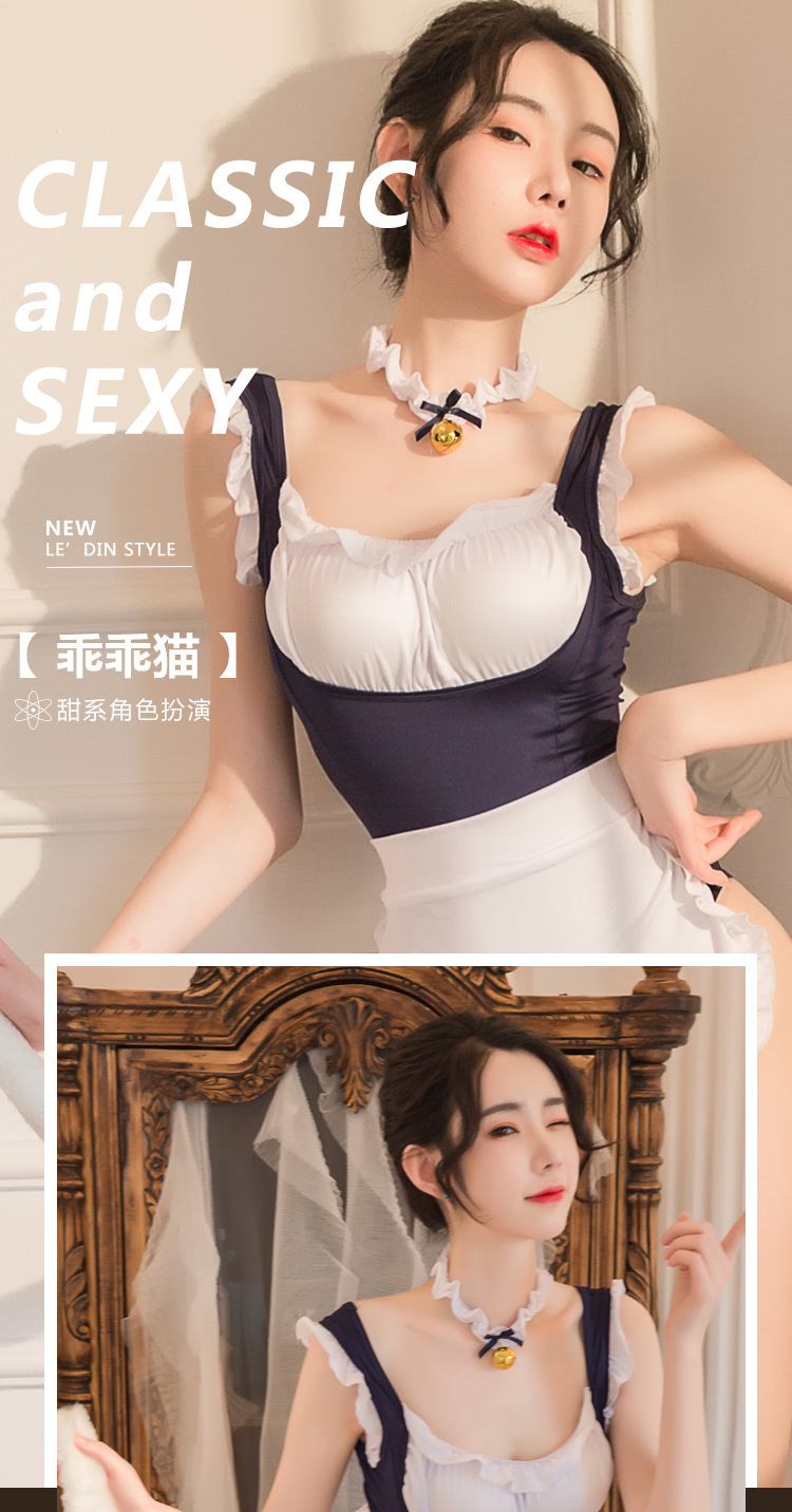 情趣内衣新款诱惑露背厨娘围裙性感激情连体制服女佣女仆猫女套装