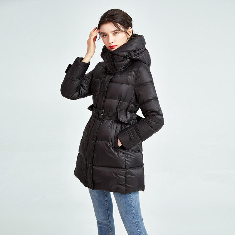 新品短款羽绒服女2021冬季新款女装韩版时尚加厚连帽亮面休闲外套