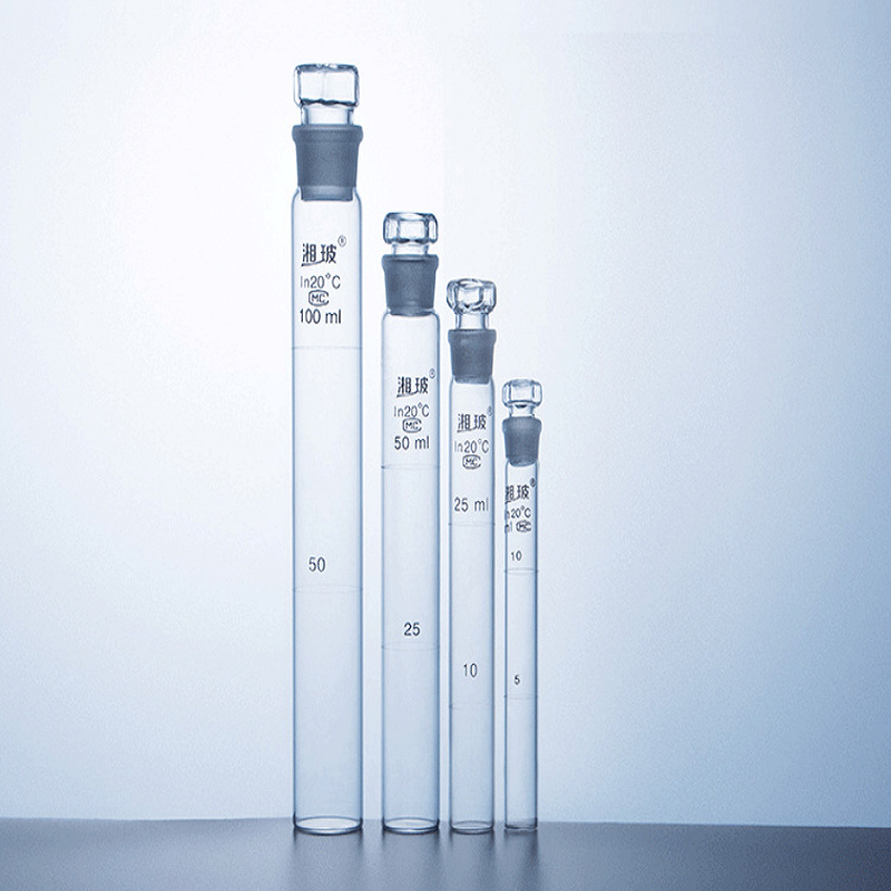 湘玻 具塞比色管10ml 25ml 50ml 100ml 玻璃纳氏比色管架 12支/盒