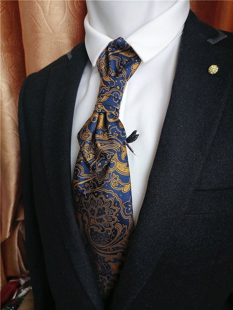 意式绅士提花箭头型香港结领带商务宴会正装结婚新郎衬衫领带宽版