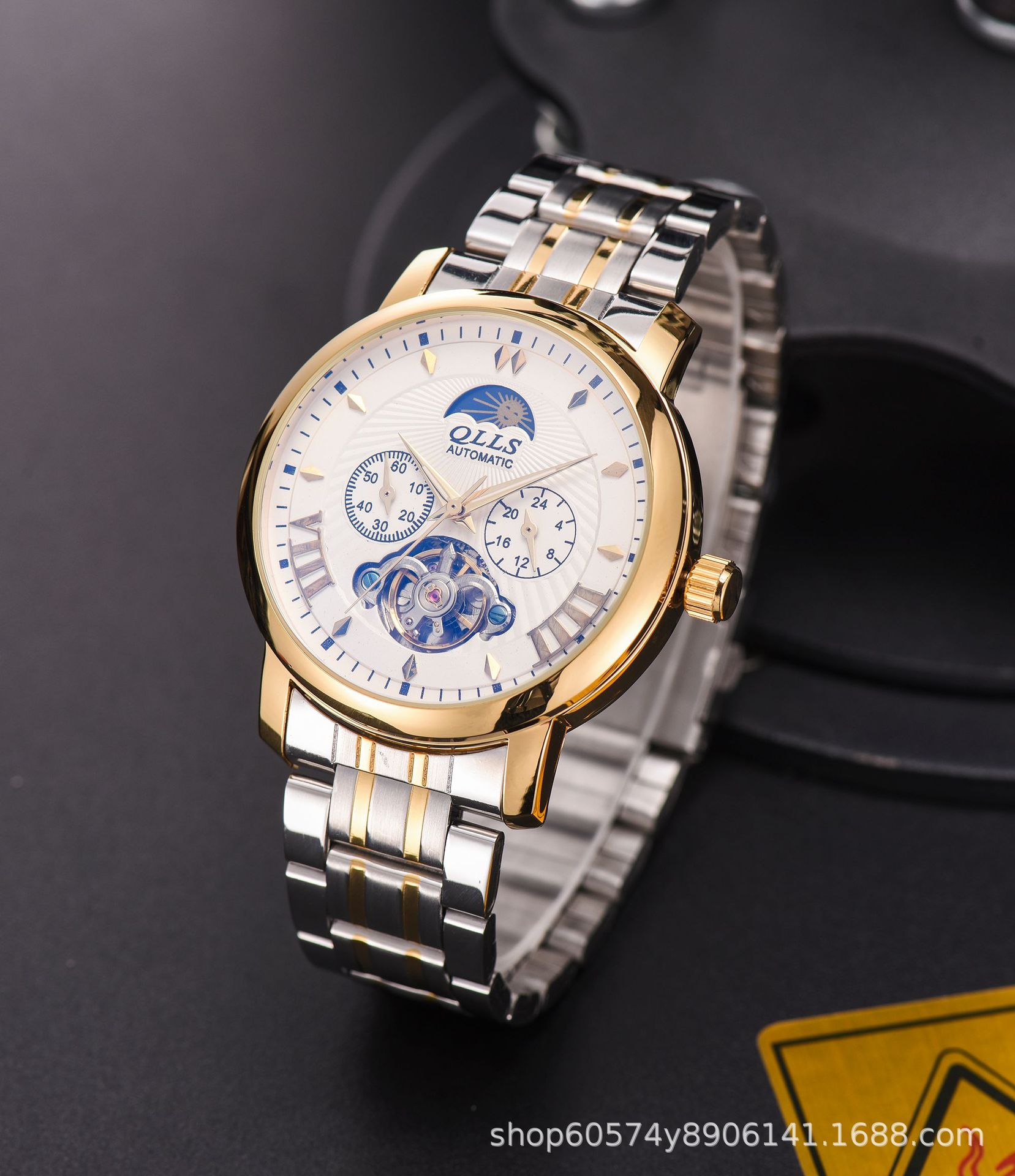 奇洛时全自动机械表商务镂空男士手表全自动防水机械手表厂家批发