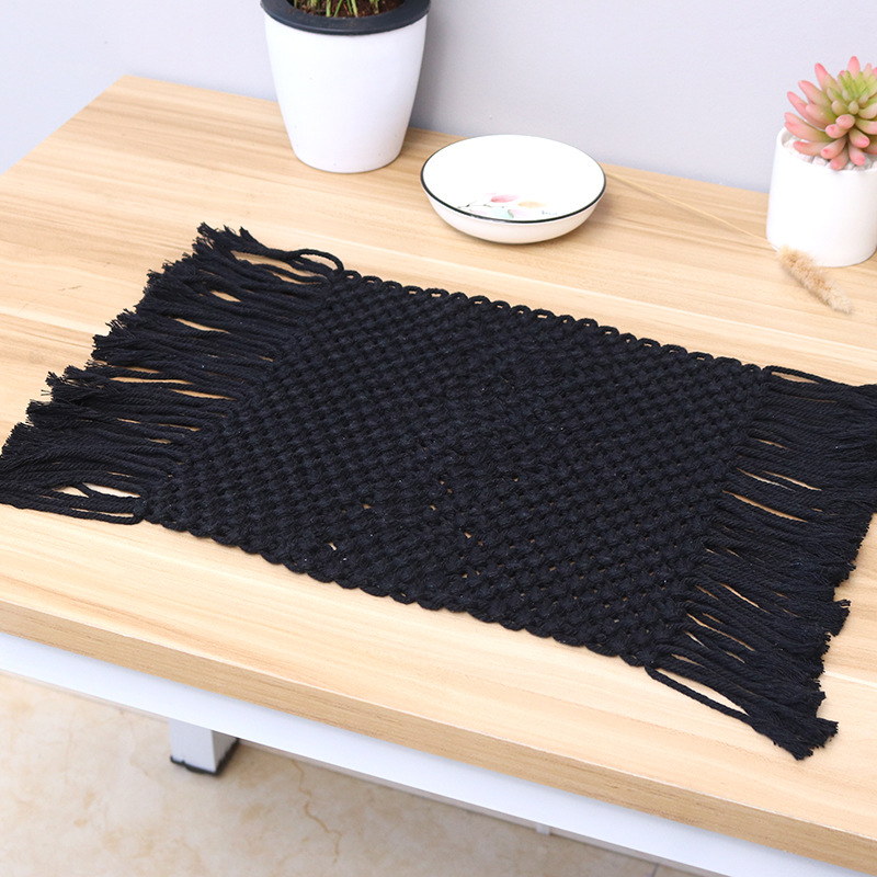 Table Mat Weaving Hollow Table Mat Hand-Woven Table Mat Simple Table Mat Home Insulation