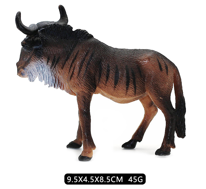 跨境野生动物仿真模型角马实心静态塑胶牛岭手办摆件儿童早教玩具