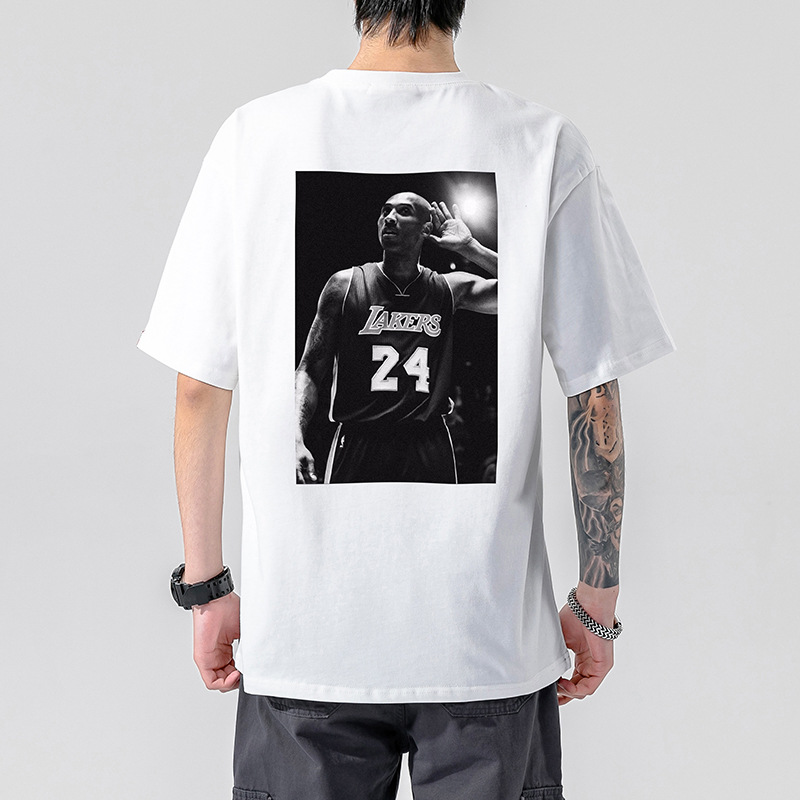 2020夏季无影墙日系大码男黑曼巴纪念版科比短袖印花t恤t1069-p25