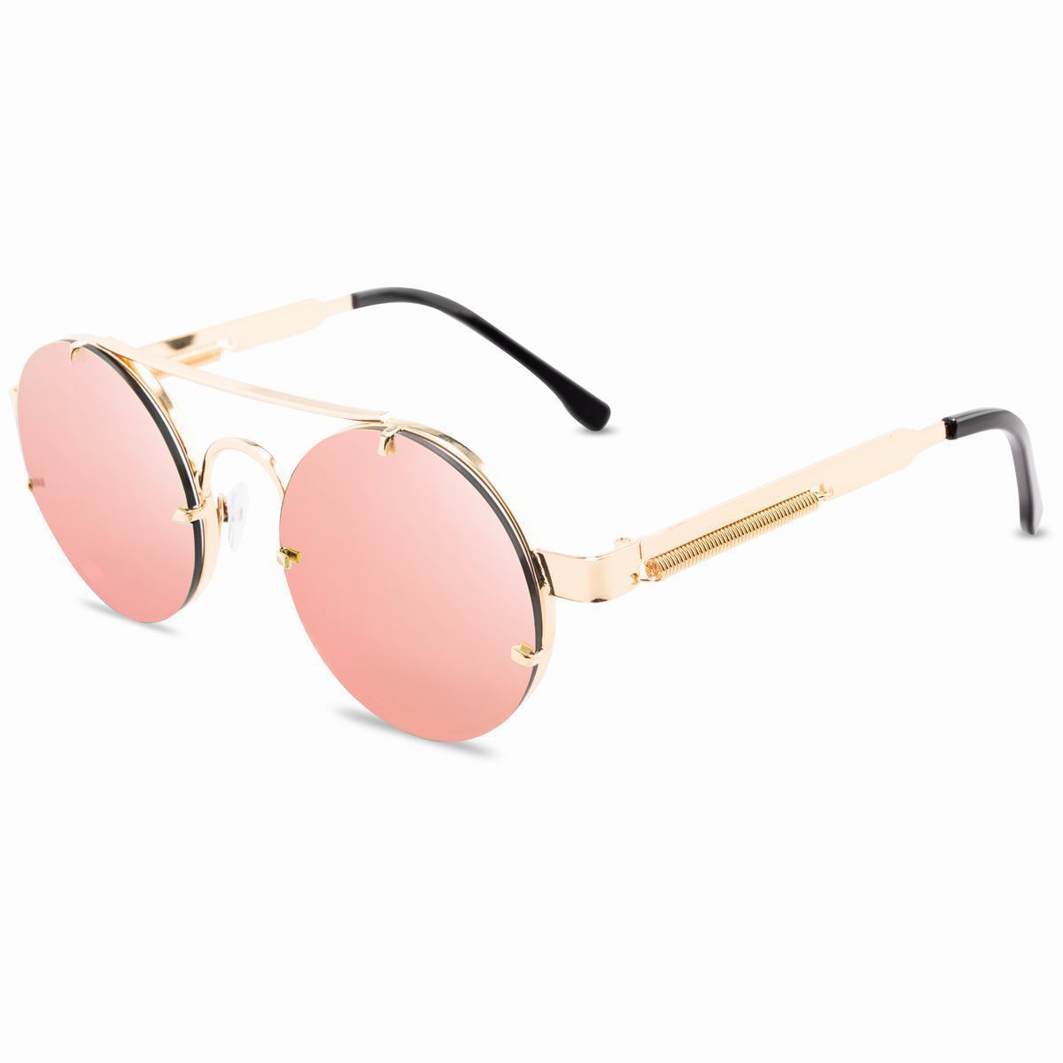 893 European and American Punk Vintage round Frame Sunglasses Exquisite Fashion Women's Sunglasses Spring Temple Design Glasses 815