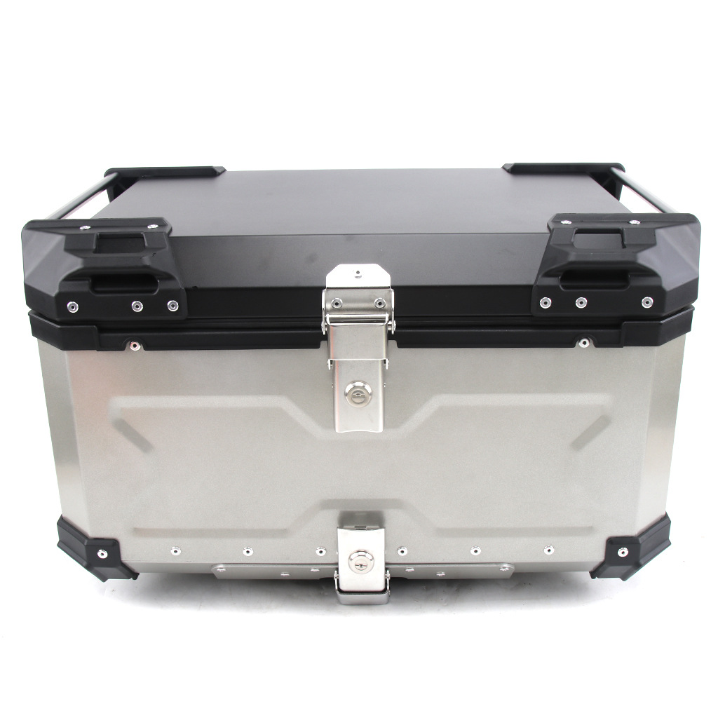 摩托车通用铝合金尾箱45l~100l新款压纹x款防水后尾箱快拆置物箱