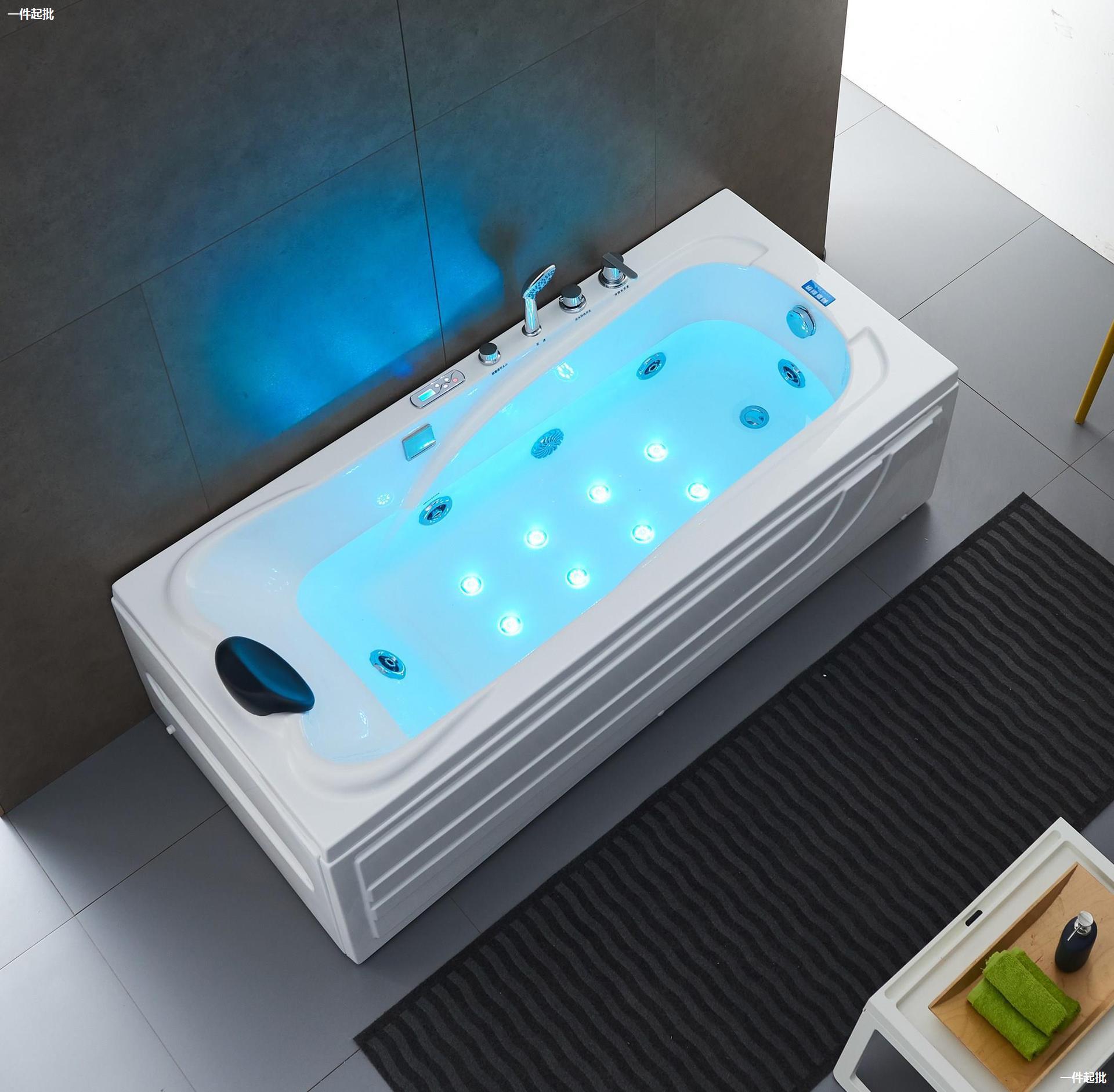 浴缸家用小户型浴缸亚克力成人冲浪按摩浴缸恒温加热浴盆单人浴