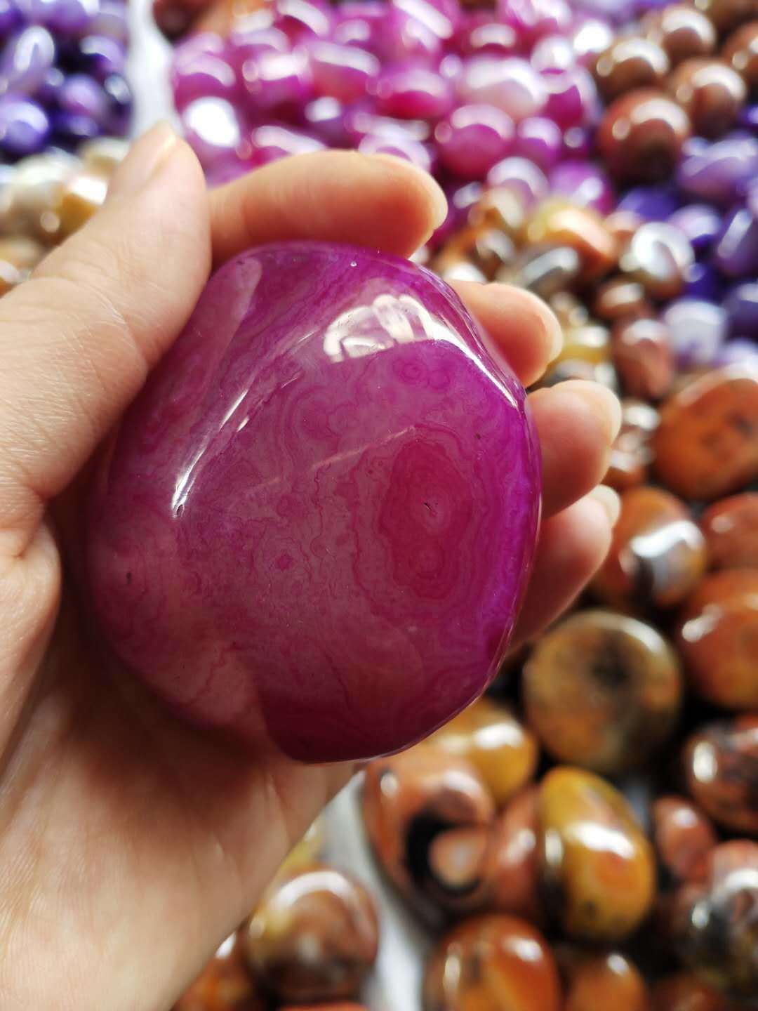 玛瑙缠丝玛瑙原石手把件玉石玉髓红玛瑙手玩把玩石文玩男女款把件