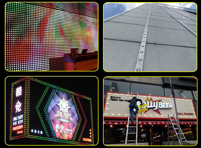 led点光源像素灯户外招牌跑马灯全彩3公分4公分5公分楼体装饰灯