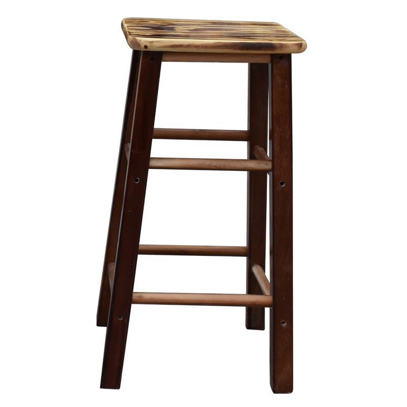 家用木制实木防腐木浴室凳橡木方凳四脚凳子小板凳木板橙防水木质