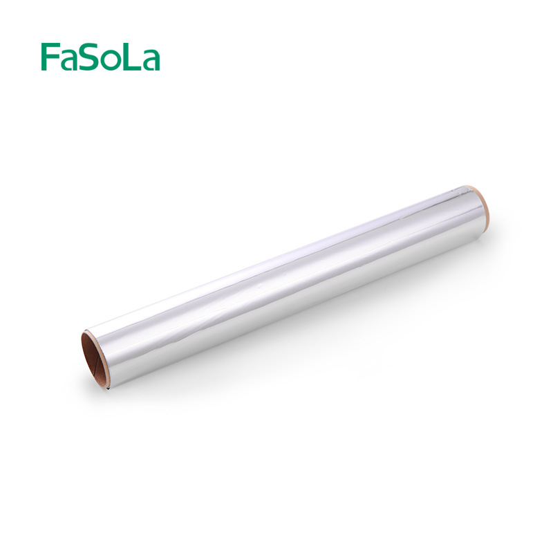 Fasola Cooking Double-Sided Aluminized Paper Disposable Kitchen Tin Foil Saw Blade Design Free Cutting Insulation Aluminum Foil Roll