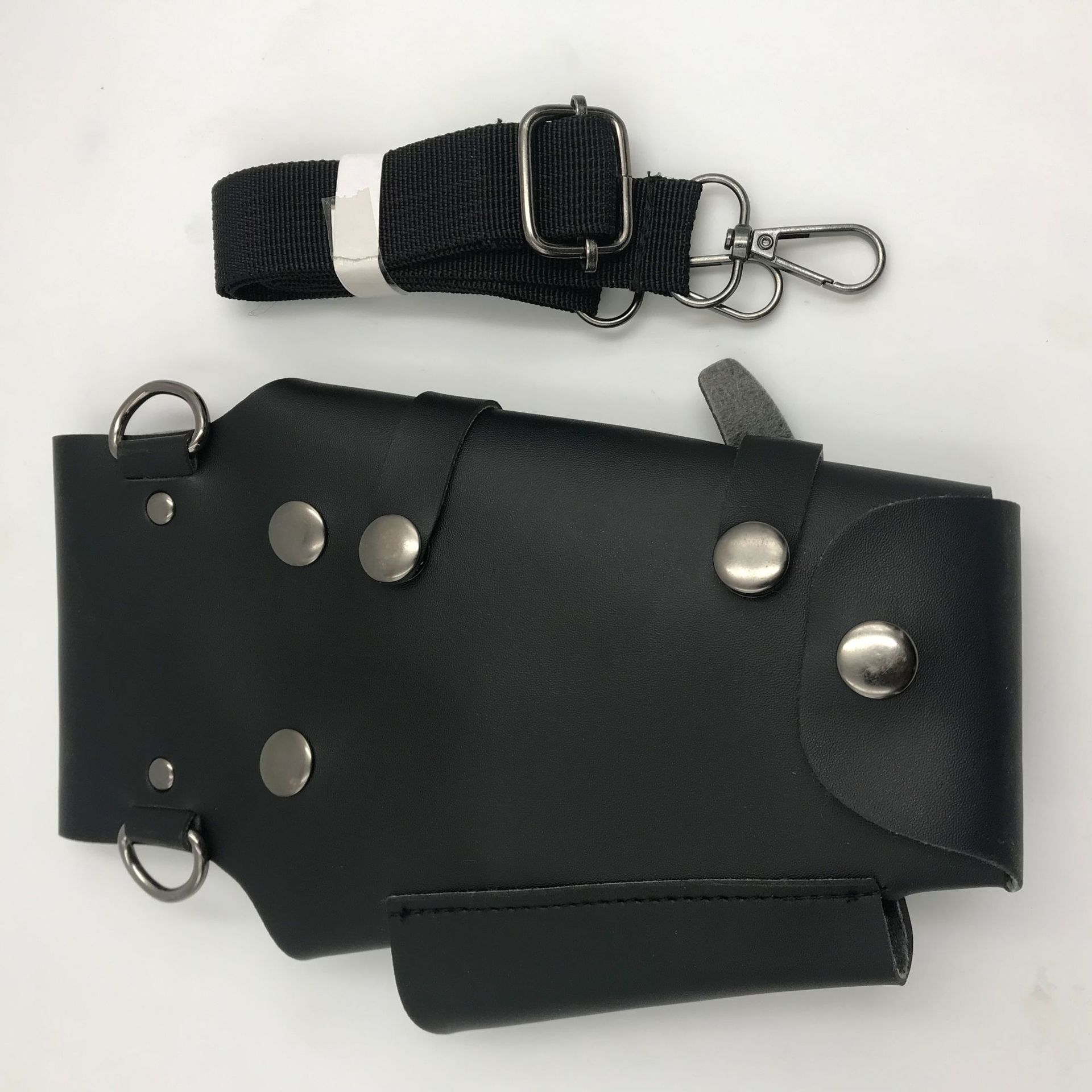 时尚美发腰包挎包皮质理发工具一件代发黑色棕色美发剪刀包正品