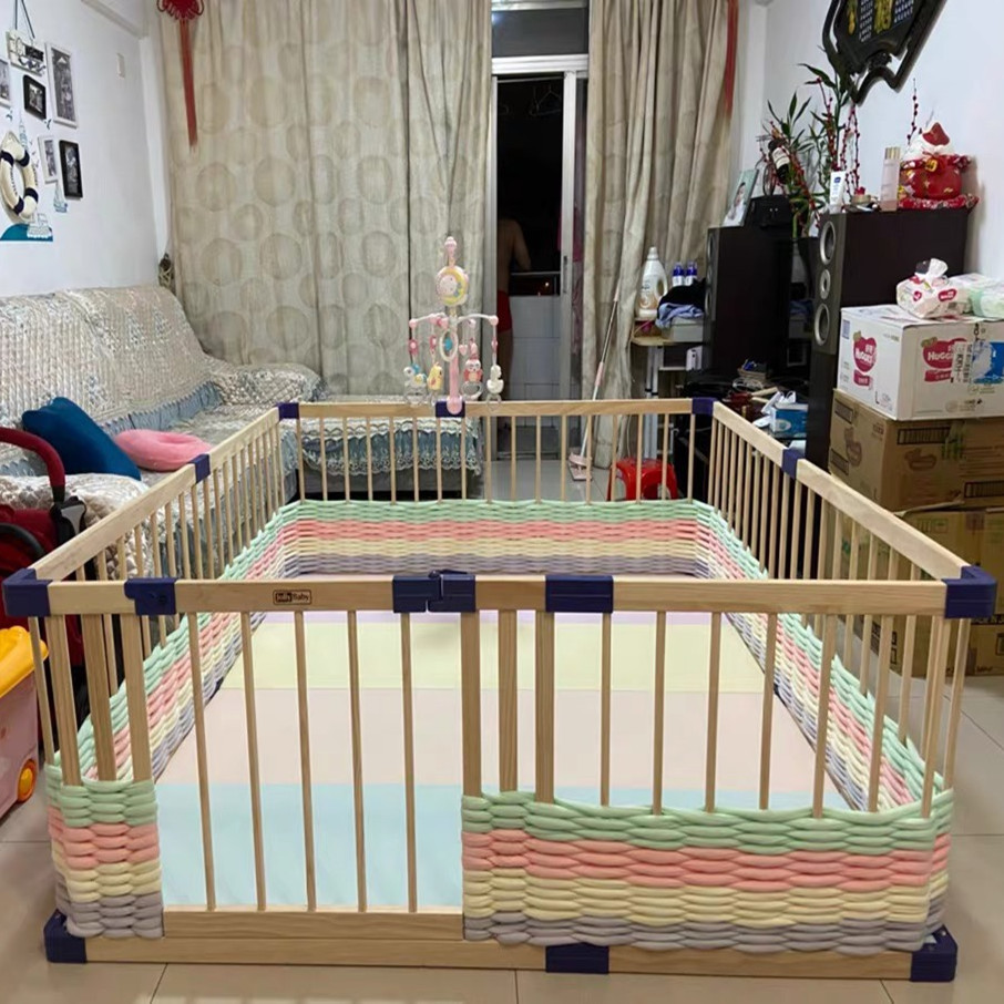 INS Hot Baby Crib Bed Fence Soft Bag Anti-Collision Anti-Fall Children's Game Fence Bumper Strip Woven Detachable