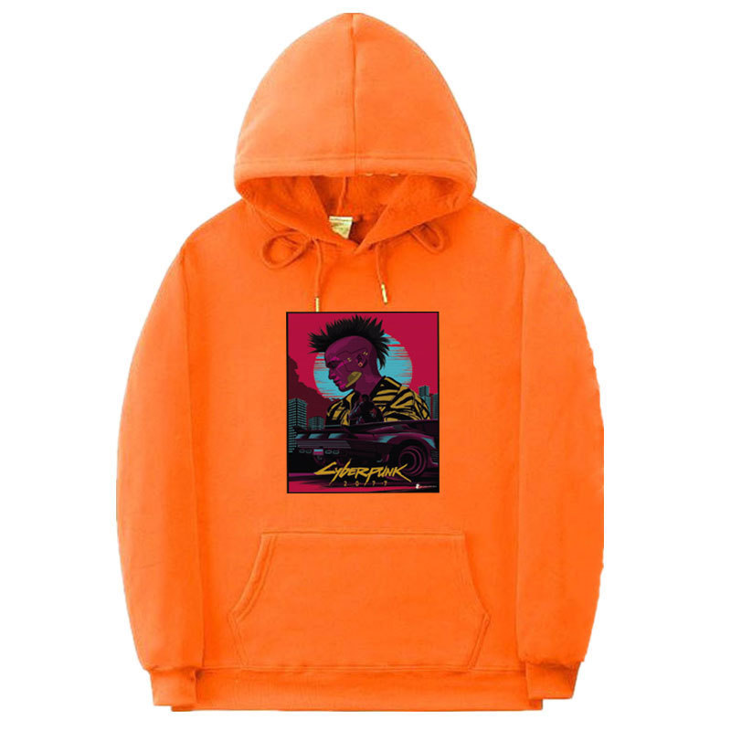 欧美跨境春秋冬款赛博朋克2077 cyberpunk 男士潮流休闲连帽卫衣