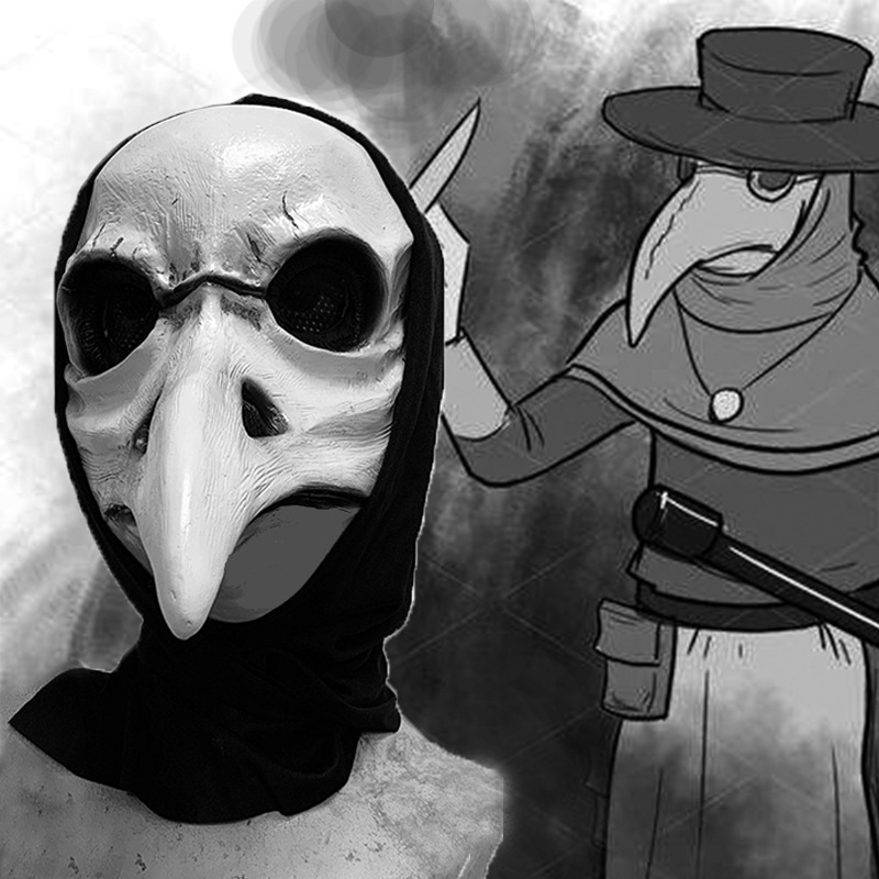 万圣节跨境专供瘟疫医生 黑死病鸟嘴面具欧洲舞会节日派对道具