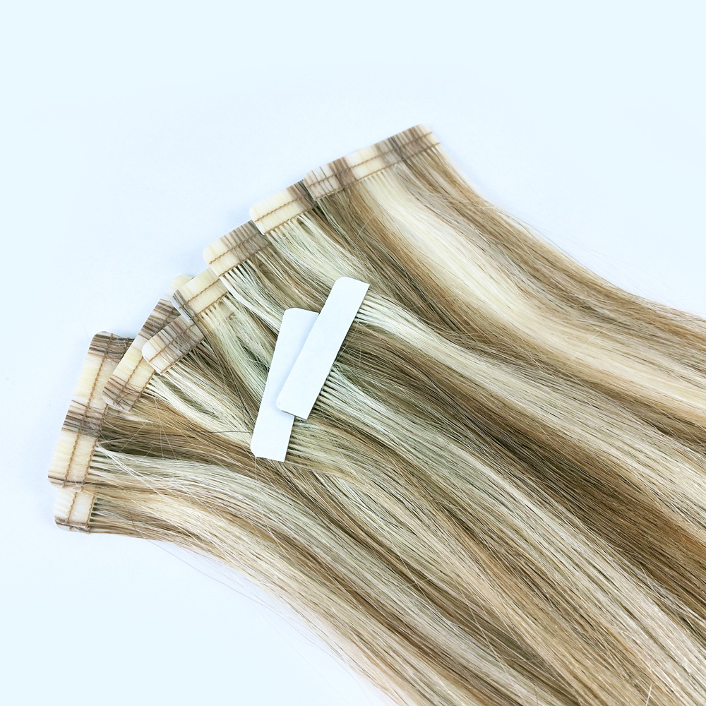 白人接发 缝线胶片发 tape hair pu接发 贴片发 真人发 #14/60