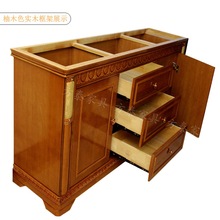 新中式餐边柜实木储物柜简约大理石面客厅茶水柜隔断柜厨房置物柜
