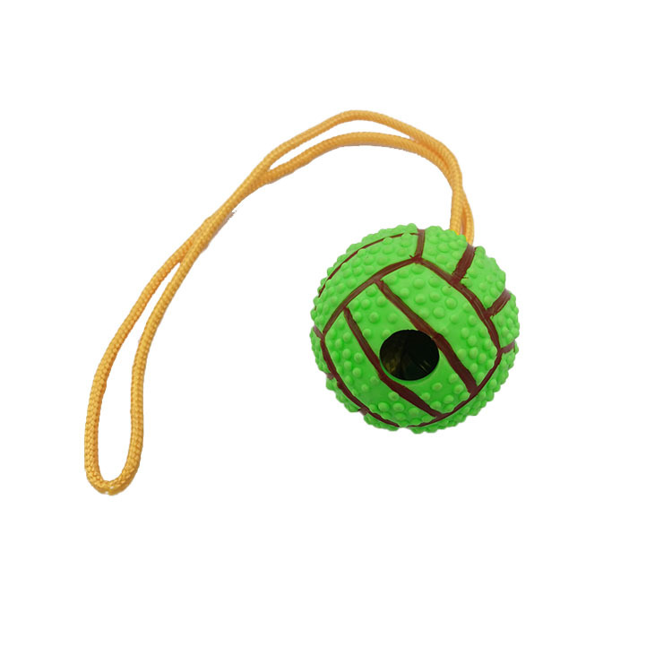 Pet Toy Pet Interactive TPR Sound Bell Rope Basketball Bite-Resistant Training Relieving Stuffy Factory Wholesale