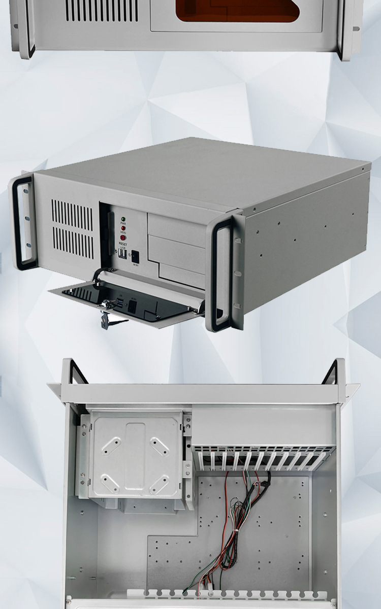 标准4u工控机箱4u450工业灰电脑机箱1.2mm服务器机箱承接oem定制