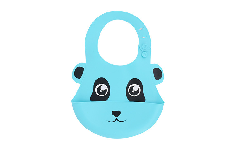 宝宝围兜 厂家定制 卡通硅胶婴儿口水袋 硅胶创意儿童环保口水兜