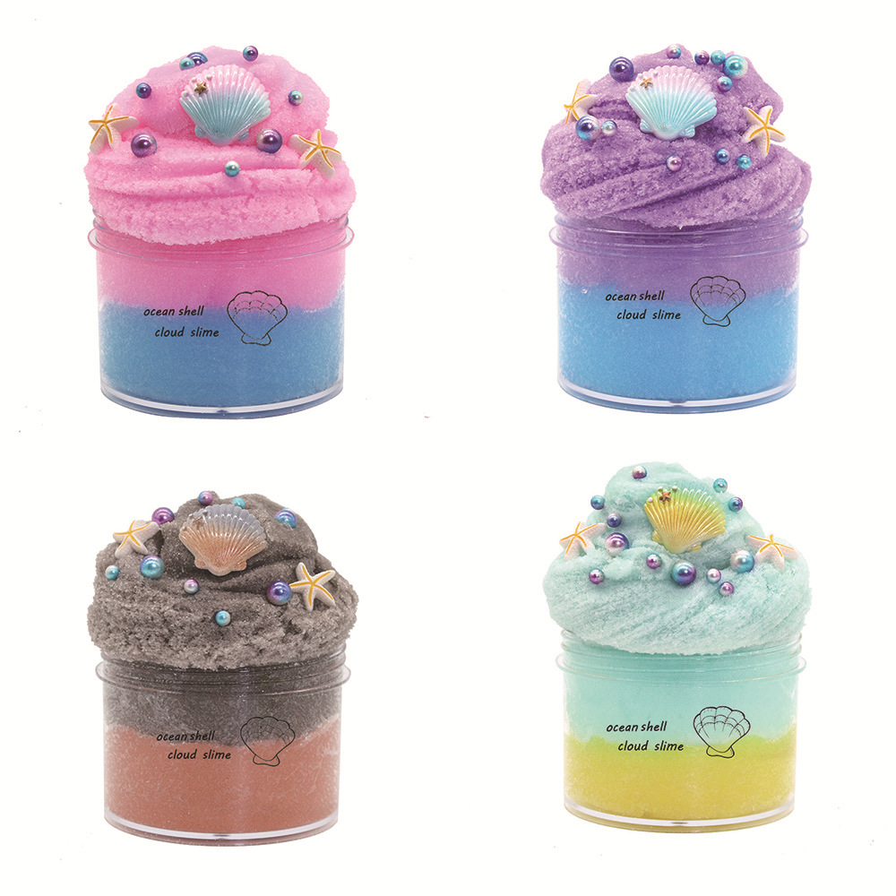 亚马蚕丝泥逊海洋贝壳slime史莱姆拉丝泥自制泥水晶泥厂家直销
