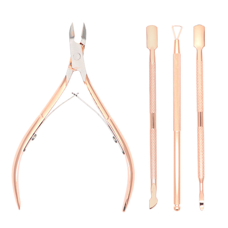 In Stock Wholesale Manicure Cuticle Nipper Set Manicure Peeling Beauty Pliers Dead Skin Push Set Nail Tool