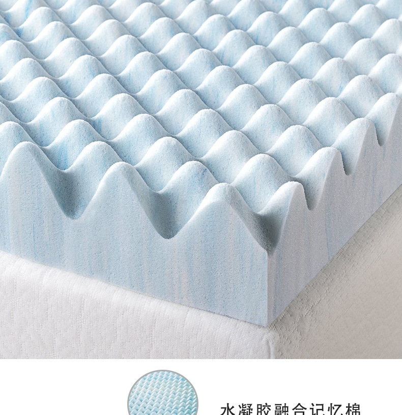 亚马逊家居爆款慢回弹波浪凝胶记忆棉泡沫床垫宿舍榻榻米软垫定制