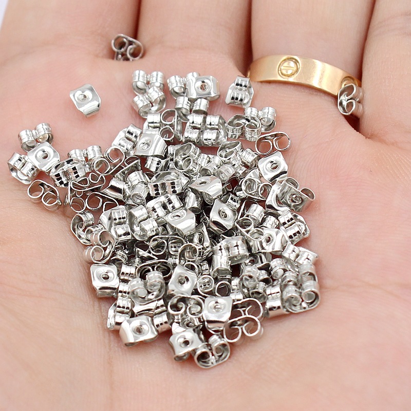 4mm不锈钢蝴蝶型耳塞耳堵 diy手工饰品配件 耳帽时尚耳钉堵耳饰