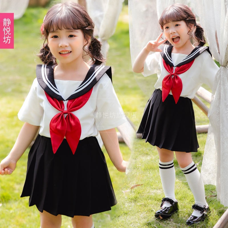 学生校服套装英伦风幼儿园女童夏季jk短裙制服风班服儿童水手服潮