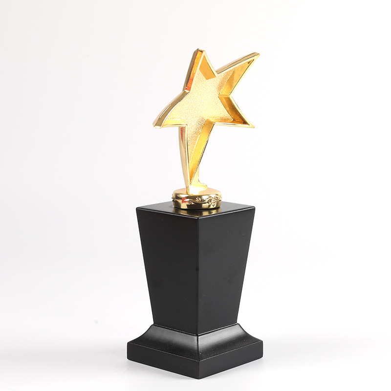 中国钢结构金奖金属奖杯水晶奖杯电镀金属工艺品奖杯